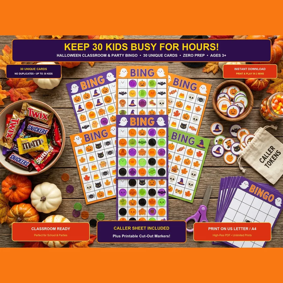 Halloween Classroom Bingo